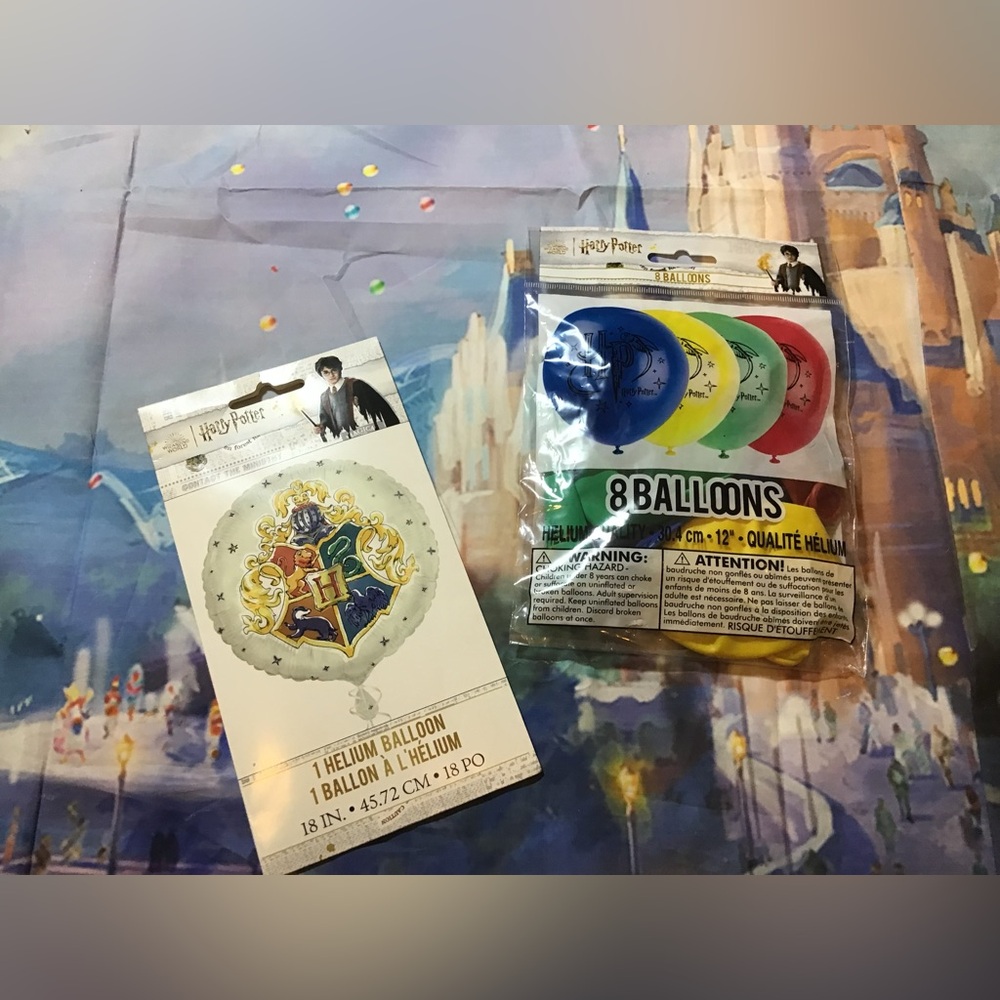 Harry Potter 8 latex balloons 12” & 1 helium balloon 18”-NEW